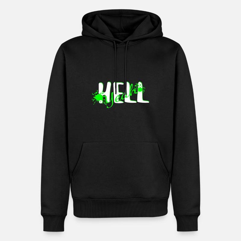 Hell yeah Shirt - Männer Premium Bio Hoodie - Schwarz