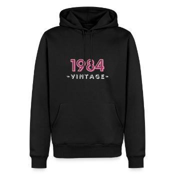 geboren 1984 geschenk idee geburtstag jahrgang 198 - Männer Premium Bio Hoodie - Schwarz - Vorne - Nico (187cm)