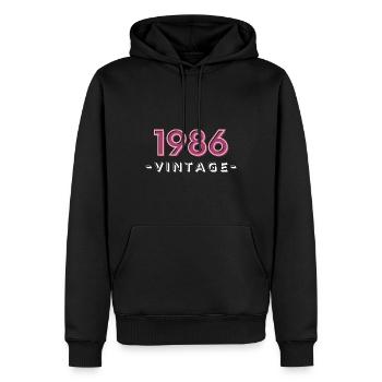 né en 1986 idée cadeau anniversaire année 86 - Sweat à capuche Premium bio Homme - noir - Devant - Nico (187cm)