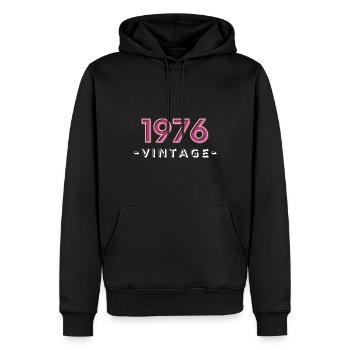 né en 1976 idée cadeau anniversaire année 76 - Sweat à capuche Premium bio Homme - noir - Devant - Nico (187cm)