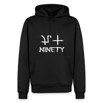 Ninety - Chemise d’anniversaire japonaise - Sweat à capuche Premium bio Homme - noir - Devant - Nico (187cm)