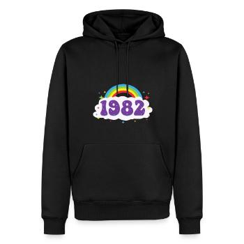1982 Rainbow - Männer Premium Bio Hoodie - Schwarz - Vorne - Nico (187cm)
