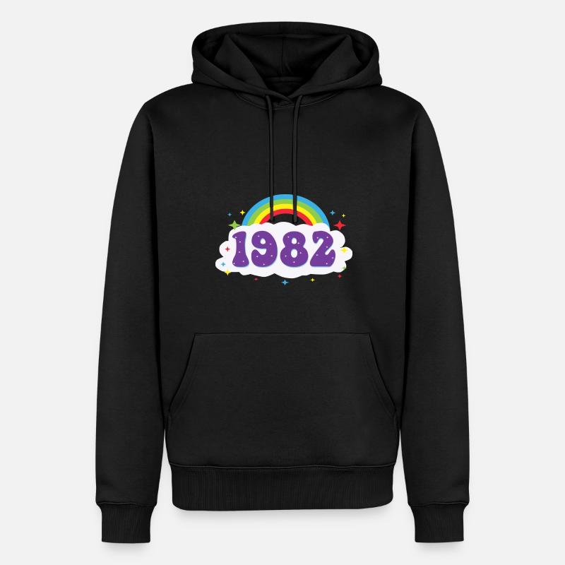 1982 Rainbow - Männer Premium Bio Hoodie - Schwarz
