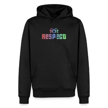 Idée cadeau respect respect tolérance - Sweat à capuche Premium bio Homme - noir - Devant - Nico (187cm)