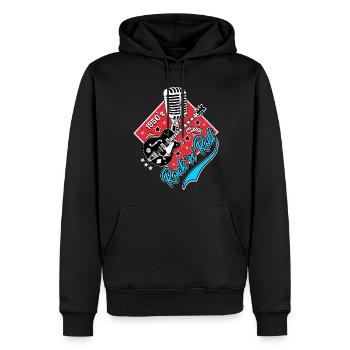 Rockabilly Gitarre Rock'n'Roll Musik Rocker - Männer Premium Bio Hoodie - Schwarz - Vorne - Nico (187cm)