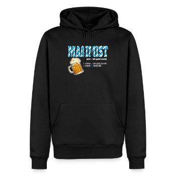 Maßimist ein Maß geht noch - Männer Premium Bio Hoodie - Schwarz - Vorne - Nico (187cm)
