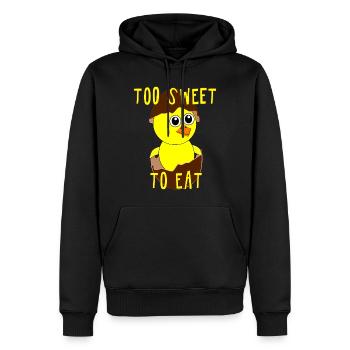 Chicks - TOO SWEET TO EAT - vegan fun4m3animal - Men’s Premium Organic Hoodie - black - Front - Nico (187cm)