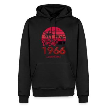 Jahrgang 1966 Limitierte Auflage Rot - Männer Premium Bio Hoodie - Schwarz - Vorne - Nico (187cm)