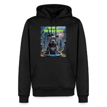 Blue Staffordshire Bull Terrier Halloween - Sweat à capuche Premium bio Homme - noir - Devant - Nico (187cm)