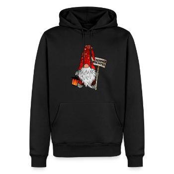Schnee Wichtel – Lustiger Weihnachtsgnom - Männer Premium Bio Hoodie - Schwarz - Vorne - Nico (187cm)