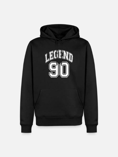 Légende 90 - Sweat à capuche Premium bio Homme - noir