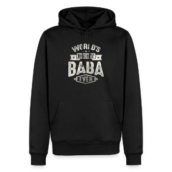World's Best Baba Ever Funny Grandpa - Men’s Premium Organic Hoodie - black - Front - Nico (187cm)