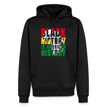 Black History is American History - Männer Premium Bio Hoodie - Schwarz - Vorne - Nico (187cm)