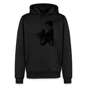 Fotograf - Männer Premium Bio Hoodie - Schwarz - Vorne - Nico (187cm)
