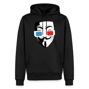 Masque cinéma lunette 3D - Sweat à capuche Premium bio Homme - noir - Devant - Nico (187cm)