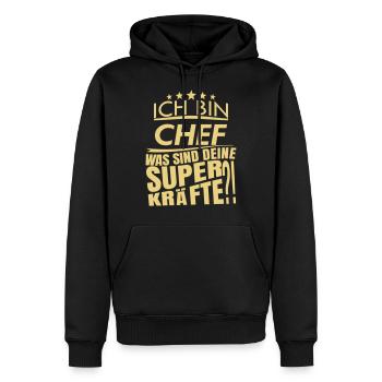 Ich bin CHEF - Männer Premium Bio Hoodie - Schwarz - Vorne - Nico (187cm)