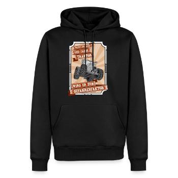 Trinkt der Bauer und fährt Traktor - Männer Premium Bio Hoodie - Schwarz - Vorne - Nico (187cm)
