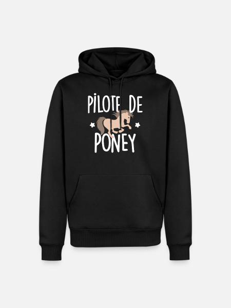 Pilote de Poney - Sweat à capuche Premium bio Homme - noir