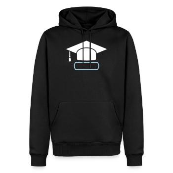 Doktorhut Geschenk zur Promotion/Dissertation - Männer Premium Bio Hoodie - Schwarz - Vorne - Nico (187cm)