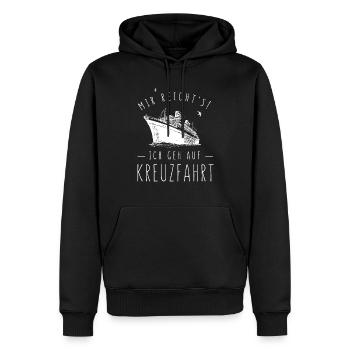 Ich geh auf Kreuzfahrt! - Männer Premium Bio Hoodie - Schwarz - Vorne - Nico (187cm)