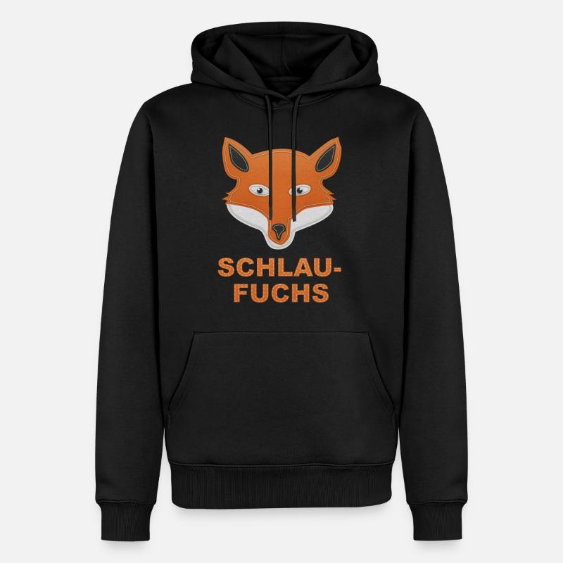 Schlaufuchs Aufnäher - Männer Premium Bio Hoodie - Schwarz