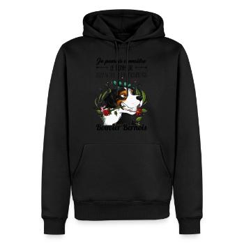 Le bonheur Bouvier Bernois - Sweat à capuche Premium bio Homme - noir - Devant - Nico (187cm)