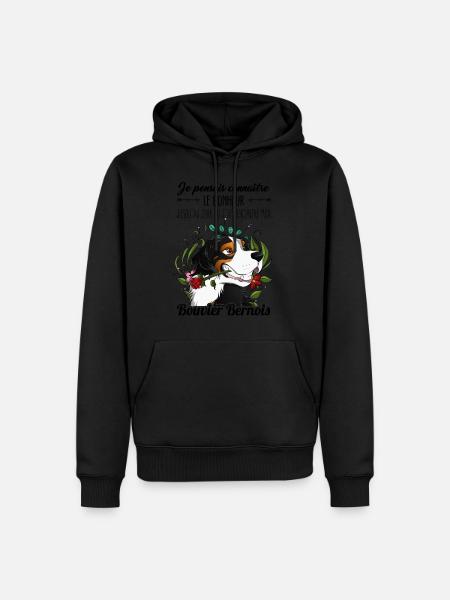 Le bonheur Bouvier Bernois - Sweat à capuche Premium bio Homme - noir