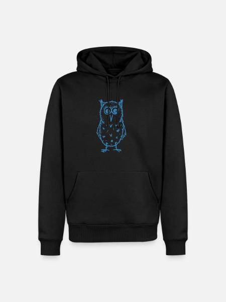 Owl max blue - Men’s Premium Organic Hoodie - black