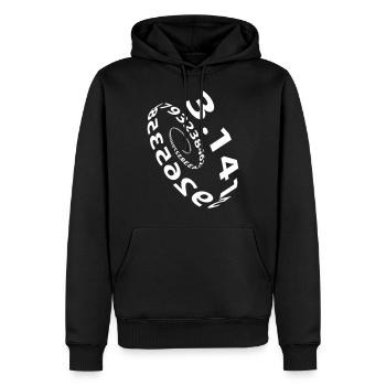Pi 3,14 Kreiszahl in einer Spirale - Männer Premium Bio Hoodie - Schwarz - Vorne - Nico (187cm)