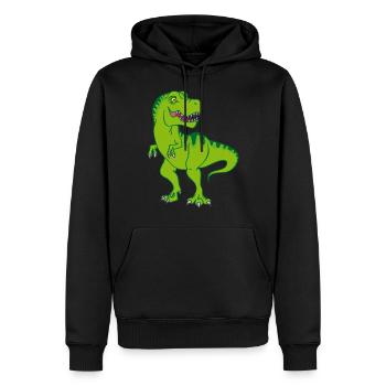 T-Rex / Green Comic Dinosaur - Men’s Premium Organic Hoodie - black - Front - Nico (187cm)