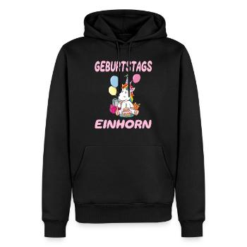 Trendy unicorn birthday present girl - Men’s Premium Organic Hoodie - black - Front - Nico (187cm)