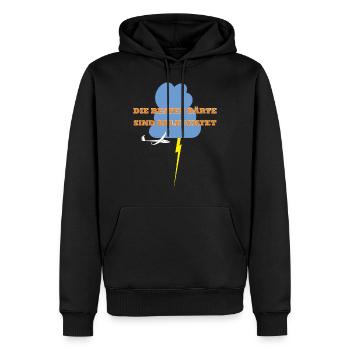Bart Segelflieger Geschenk Thermik - Männer Premium Bio Hoodie - Schwarz - Vorne - Nico (187cm)