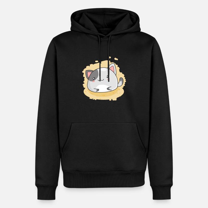 Chat mignon chaton kawaii - Sweat à capuche Premium bio Homme - noir