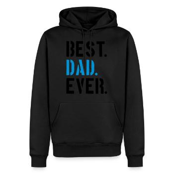 text dad best ever amour papa meilleur monde fête des pères - Sweat à capuche Premium bio Homme - noir - Devant - Nico (187cm)