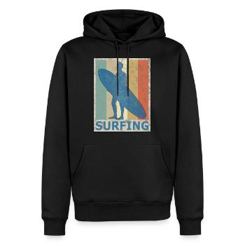 Planche de surf Surfers surf Vintage Style rétro - Sweat à capuche Premium bio Homme - noir - Devant - Nico (187cm)