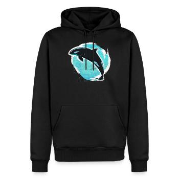 Orque tueur de baleine - Sweat à capuche Premium bio Homme - noir - Devant - Nico (187cm)