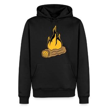 holz ast wald baum stamm holzscheid waldbrand bran - Männer Premium Bio Hoodie - Schwarz - Vorne - Nico (187cm)