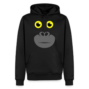 Gorilla - Männer Premium Bio Hoodie - Schwarz - Vorne - Nico (187cm)