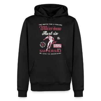 Wildschönau Austria Snowboard Ski Extreme Sport - Men’s Premium Organic Hoodie - black - Front - Nico (187cm)
