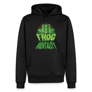 Frosch - Männer Premium Bio Hoodie - Schwarz - Vorne - Nico (187cm)