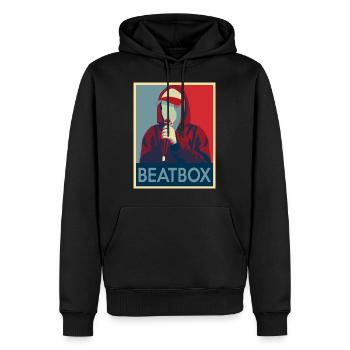 Beatbox - Männer Premium Bio Hoodie - Schwarz - Vorne - Nico (187cm)