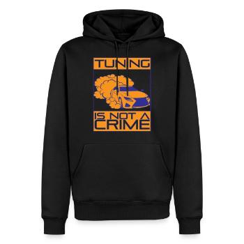 Tuning is not a Crime - Männer Premium Bio Hoodie - Schwarz - Vorne - Nico (187cm)