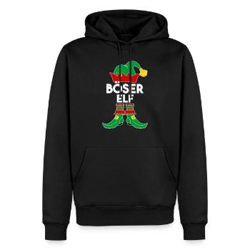 Méchant elfe - Sweat à capuche Premium bio Homme - noir - Devant - Nico (187cm)