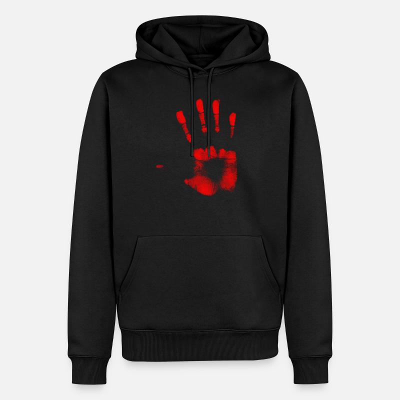 hand - Männer Premium Bio Hoodie - Schwarz