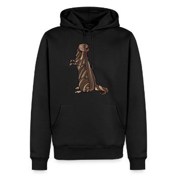 Thick coat - otter - Men’s Premium Organic Hoodie - black - Front - Nico (187cm)