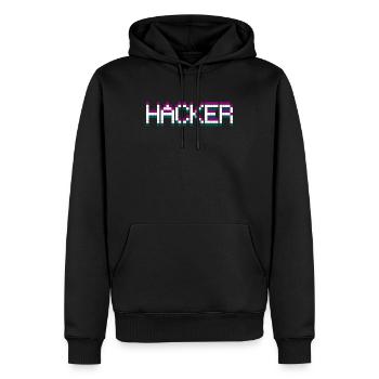 HACKER SHIRT - Männer Premium Bio Hoodie - Schwarz - Vorne - Nico (187cm)