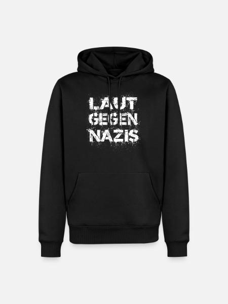 Loud against Nazis - Men’s Premium Organic Hoodie - black
