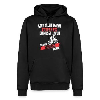 Vélo Vélo Cadeau - Sweat à capuche Premium bio Homme - noir - Devant - Nico (187cm)