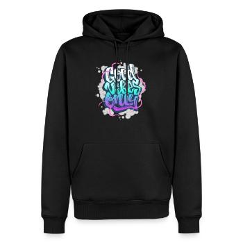 Paroles cool - Sweat à capuche Premium bio Homme - noir - Devant - Nico (187cm)
