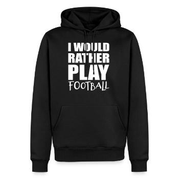 Football football - Sweat à capuche Premium bio Homme - noir - Devant - Nico (187cm)